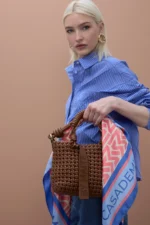 Satin Scarf with Monogram Print - Image 7