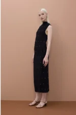 Sleeveless Midi Dress with Stone Detail - Image 6