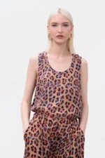 Animal Print Round Neck Top - Image 2