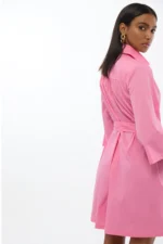 Short Sleeve Shirt Dress Pink - Image 3