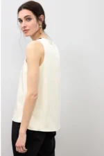 V-neck Knit Top Ecru - Image 5