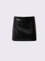 BLACK FAUX LEATHER MINI SKIRT
