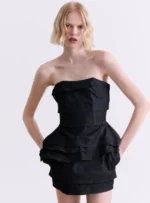 BLACK DENIM MINI DRESS