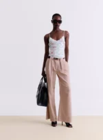 BLUSH TAILORED WIDE-LEG PANTS