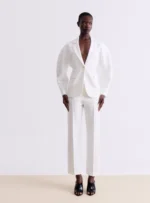 WHITE TAILORED PANTS WITH NERVIR - Image 2