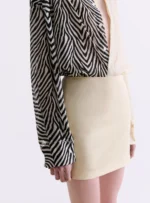 CREAM TAILORED MINI SKIRT