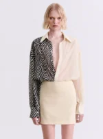 TWO-TONE ZEBRA PRINT OS SHIRT
