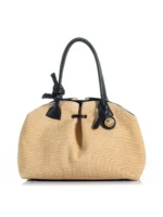 The Swan 2.0 Maxi – Natural Raffia & Black Leather - Image 2