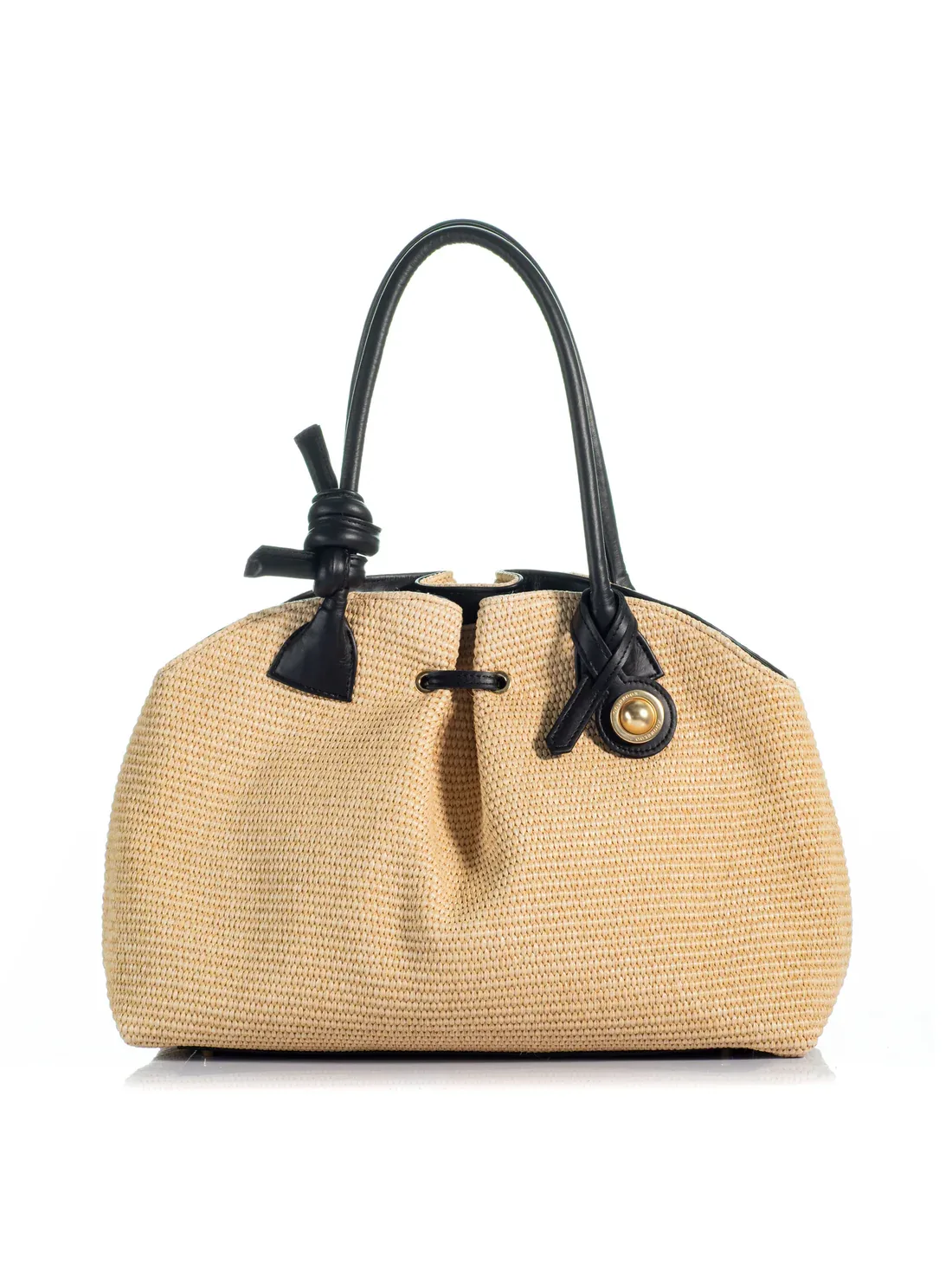The Swan 2.0 Maxi – Natural Raffia & Black Leather - Image 2