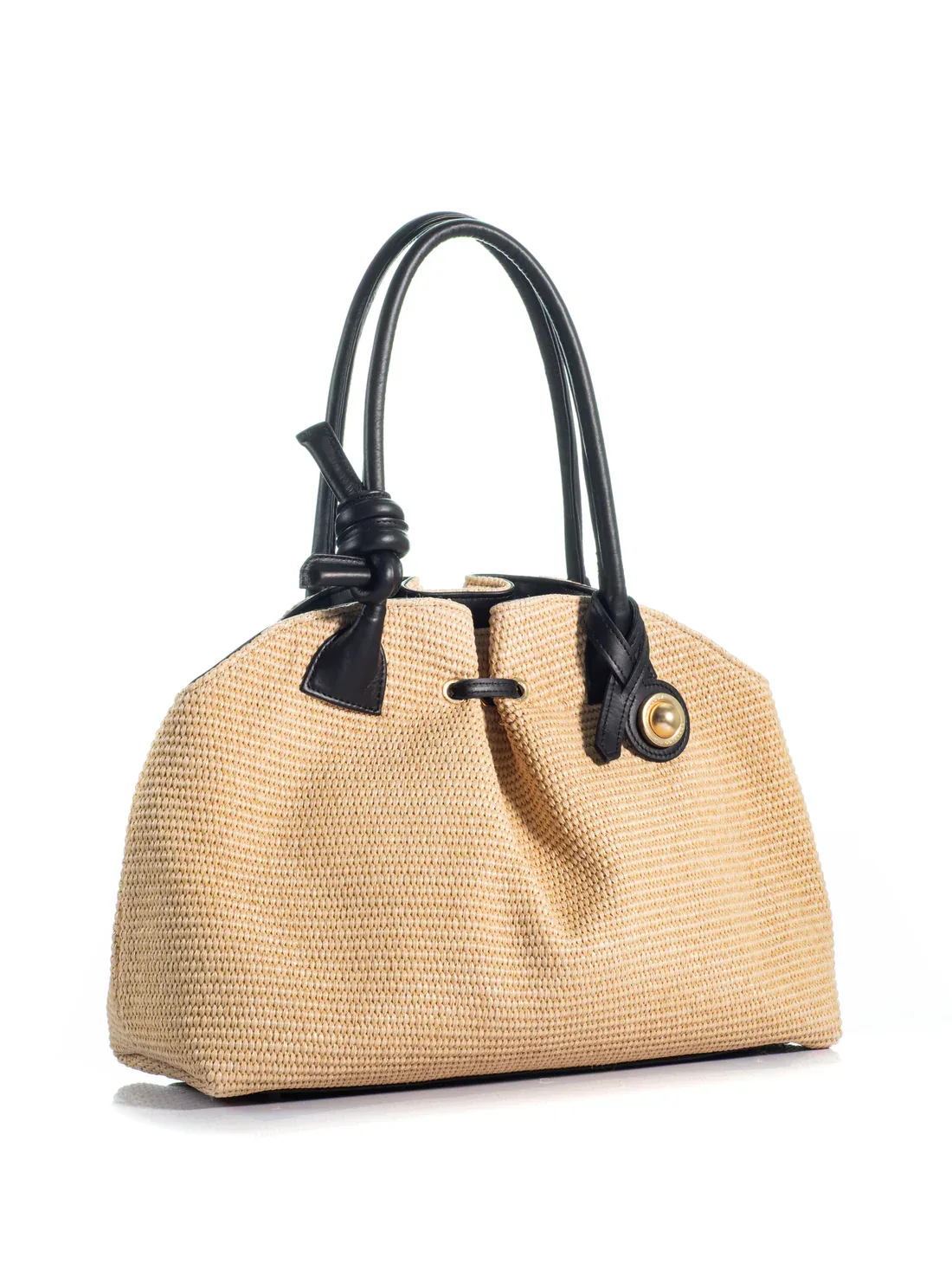 The Swan 2.0 Maxi – Natural Raffia & Black Leather - Image 4