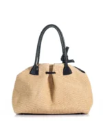 The Swan 2.0 Maxi – Natural Raffia & Black Leather - Image 7