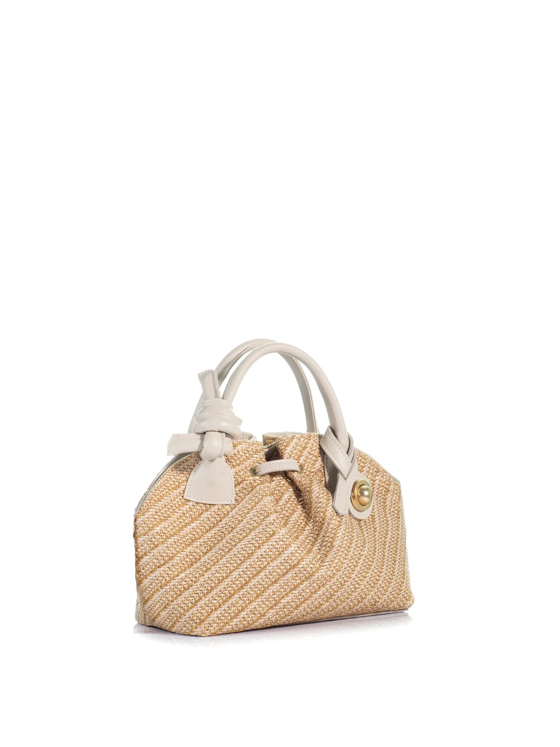 The Swan 2.0 Midi – Gold Raffia & Ivory Leather - Image 2