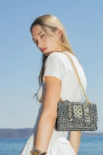 The Lucerne Mini – Black & White Raffia - Image 5