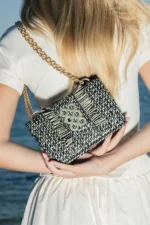 The Lucerne Mini – Black & White Raffia