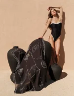 SUMMERLINES BLACK PAREO